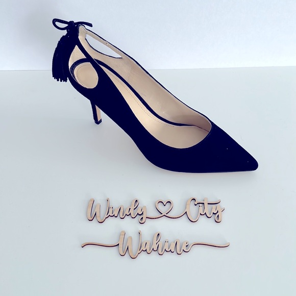 Marc Fisher Shoes - Marc Fischer Black Suede Heel with Tassel